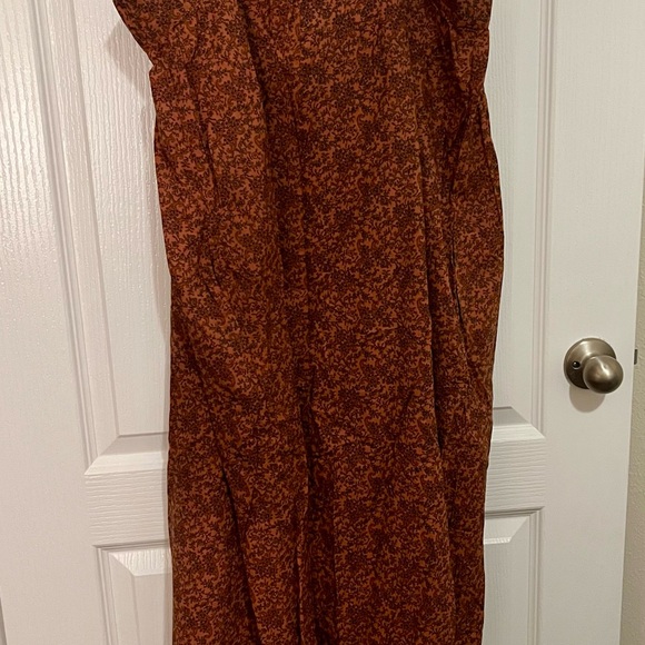 New Natural Life Brown Floral Dress with pockets Large/XLarge size - Picture 5 of 8